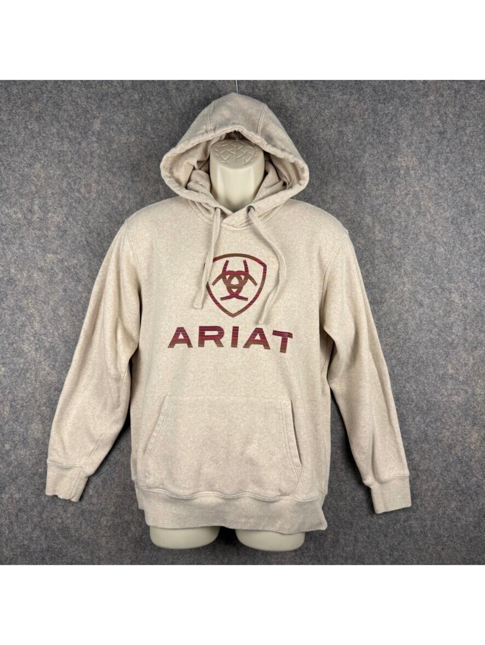 Ariat Women's REAL Hoodie Oatmeal Heather Ombre Shield Size M 433